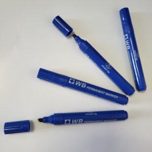 Permanent Marker Chisel Tip Blue (10 Pack)